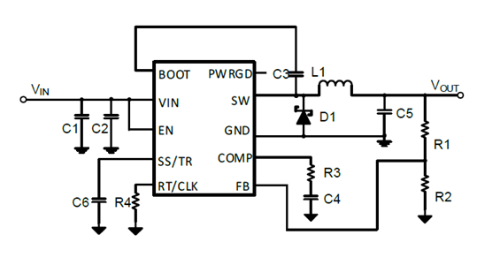 4.5V-60V Vin，5A，高效、频率可调、降压DCDC转换器